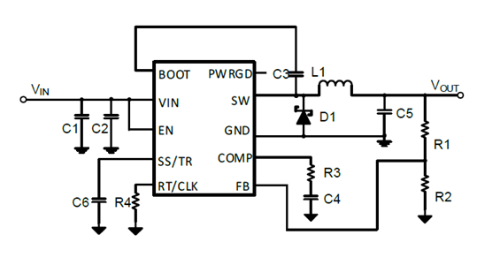 4.5V-60V Vin，5A，高效、频率可调、降压DCDC转换器